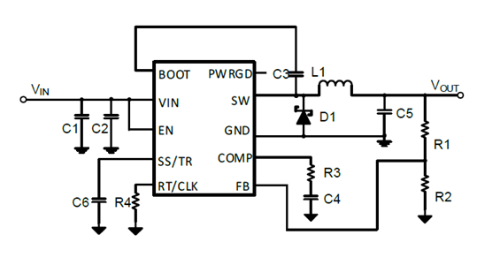 4.5V-60V Vin，5A，高效、频率可调、降压DCDC转换器